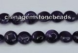 CNA267 15.5 inches 10mm flat round natural amethyst beads wholesale