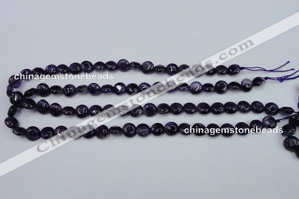 CNA267 15.5 inches 10mm flat round natural amethyst beads wholesale