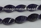 CNA291 15.5 inches 8*16mm twisted rice natural amethyst beads