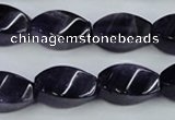 CNA293 15.5 inches 10*20mm twisted rice natural amethyst beads