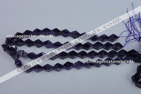 CNA295 15.5 inches 10*16mm pyramid natural amethyst beads