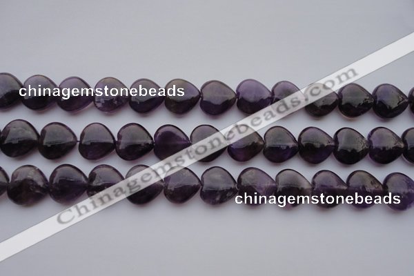 CNA298 15.5 inches 16*16mm heart natural amethyst gemstone beads