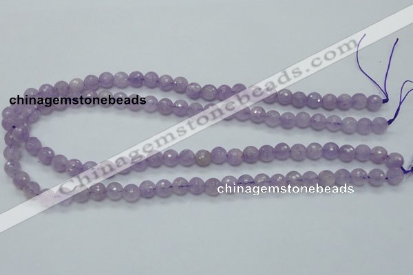 CNA310 15.5 inches 8mm faceted round natural lavender amethyst beads