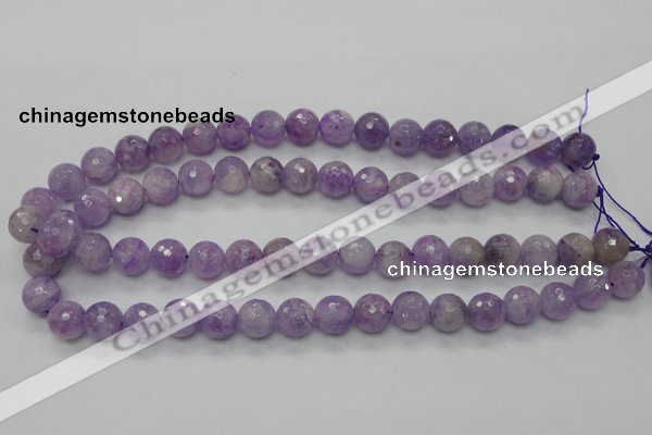 CNA312 15.5 inches 12mm faceted round natural lavender amethyst beads