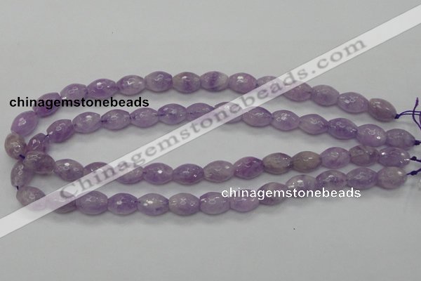 CNA315 15.5 inches 10*14mm faceted rice natural lavender amethyst beads