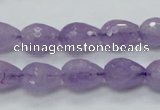 CNA317 15.5 inches 10*14mm faceted teardrop natural lavender amethyst beads