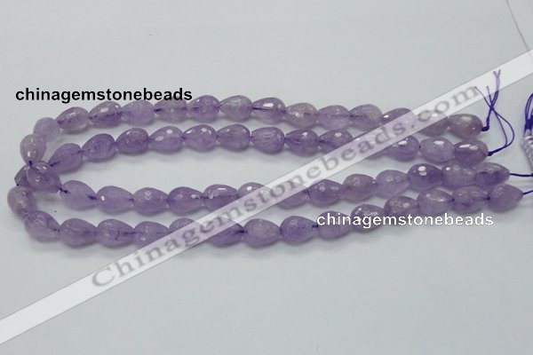 CNA317 15.5 inches 10*14mm faceted teardrop natural lavender amethyst beads