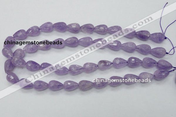 CNA318 15.5 inches 12*16mm faceted teardrop natural lavender amethyst beads