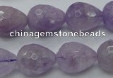 CNA319 15.5 inches 15*20mm faceted teardrop natural lavender amethyst beads