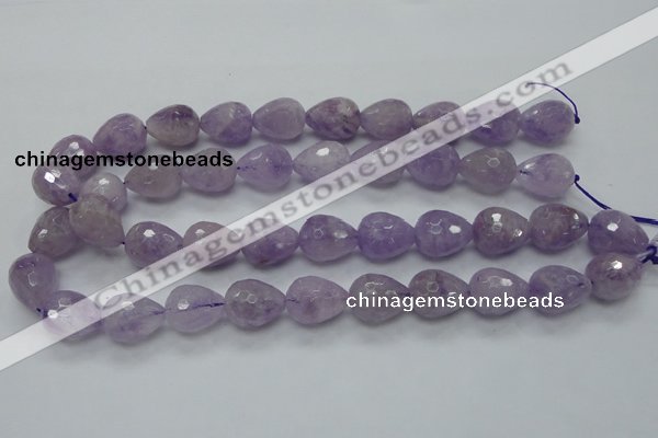 CNA319 15.5 inches 15*20mm faceted teardrop natural lavender amethyst beads