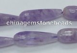 CNA320 15.5 inches 10*30mm faceted teardrop natural lavender amethyst beads