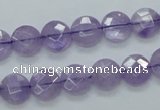 CNA321 15.5 inches 10mm faceted coin natural lavender amethyst beads