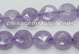 CNA322 15.5 inches 12mm faceted coin natural lavender amethyst beads