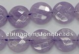 CNA324 15.5 inches 16mm faceted coin natural lavender amethyst beads