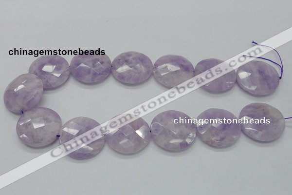 CNA326 15.5 inches 30mm faceted coin natural lavender amethyst beads