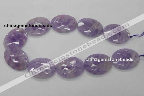 CNA336 15.5 inches 30*40mm faceted oval natural lavender amethyst beads