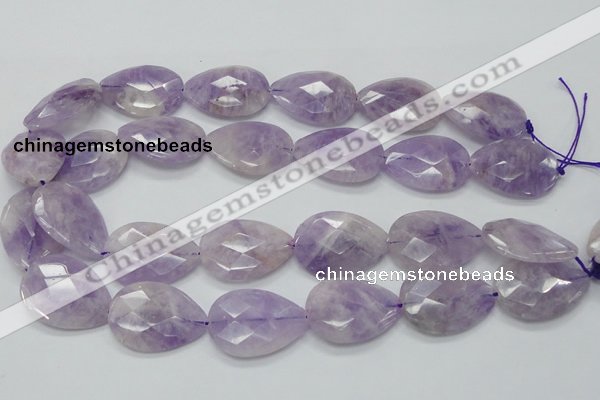 CNA337 22*30mm faceted teardrop natural lavender amethyst beads