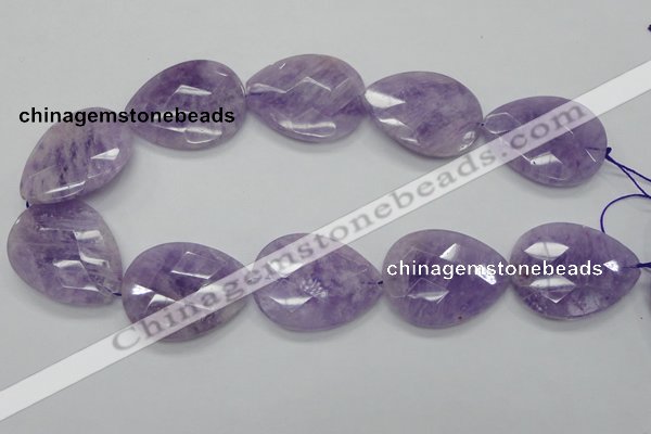 CNA338 30*40mm faceted teardrop natural lavender amethyst beads
