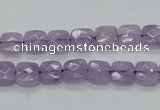 CNA339 15.5 inches 8*8mm faceted square natural lavender amethyst beads