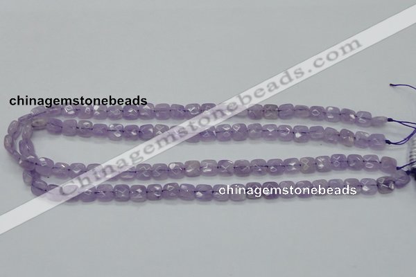 CNA339 15.5 inches 8*8mm faceted square natural lavender amethyst beads
