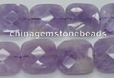 CNA341 15.5 inches 20*20mm faceted square natural lavender amethyst beads