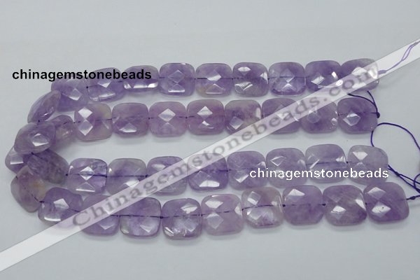 CNA341 15.5 inches 20*20mm faceted square natural lavender amethyst beads