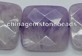 CNA342 15.5 inches 30*30mm faceted square natural lavender amethyst beads