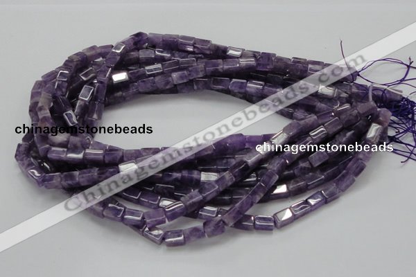 CNA35 15.5 inches 6*10mm cuboid grade AB natural amethyst beads