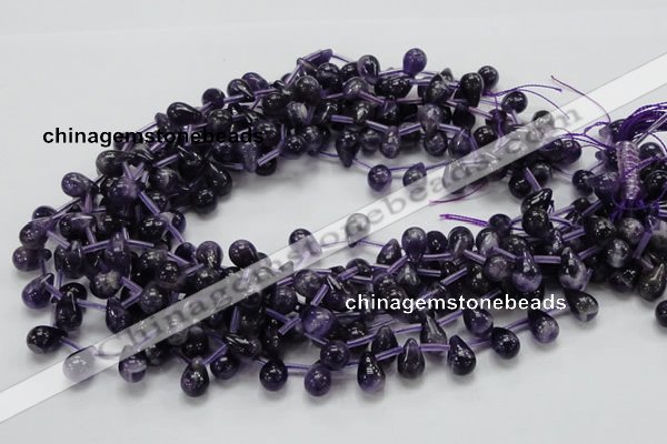 CNA37 15.5 inches 8*12mm teardrop grade A natural amethyst beads