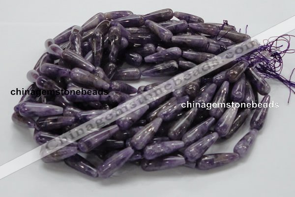 CNA41 15.5 inches 10*30mm teardrop grade AB natural amethyst beads