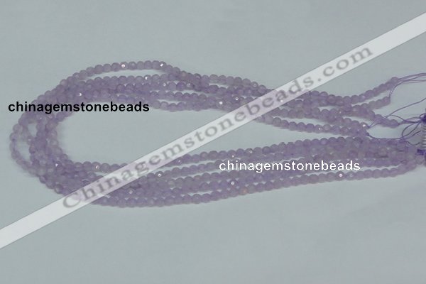 CNA420 15.5 inches 4mm faceted round natural lavender amethyst beads