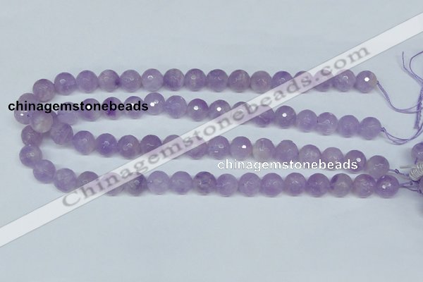 CNA424 15.5 inches 12mm faceted round natural lavender amethyst beads