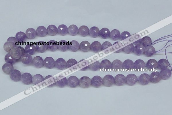 CNA425 15.5 inches 14mm faceted round natural lavender amethyst beads