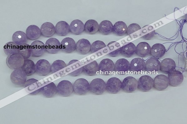 CNA426 15.5 inches 18mm faceted round natural lavender amethyst beads