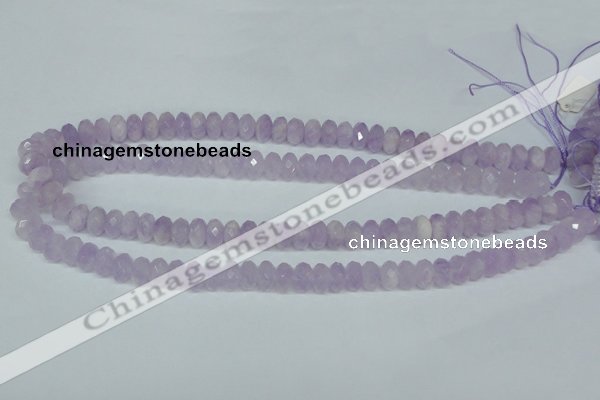 CNA428 6*10mm faceted rondelle natural lavender amethyst beads