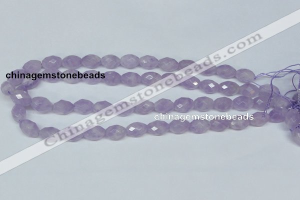 CNA429 10*14mm faceted rice natural lavender amethyst beads