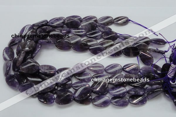 CNA43 15.5 inches 15*20mm twisted oval grade A natural amethyst beads