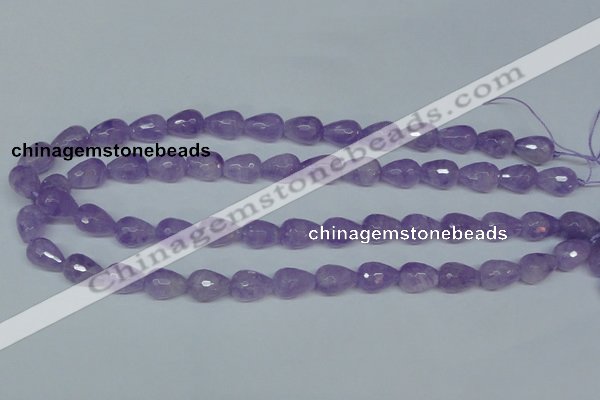 CNA430 10*14mm faceted teardrop natural lavender amethyst beads