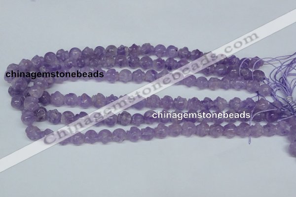 CNA432 15.5 inches 10*10mm skull shape natural lavender amethyst beads