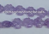 CNA434 15.5 inches 12mm carved flower natural lavender amethyst beads