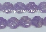 CNA435 15.5 inches 15mm carved flower natural lavender amethyst beads