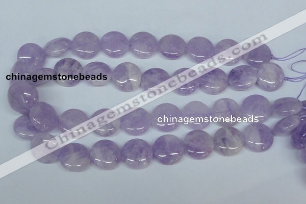 CNA436 15.5 inches 20mm flat round natural lavender amethyst beads