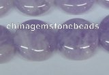 CNA437 15.5 inches 22mm flat round natural lavender amethyst beads