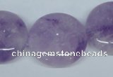 CNA438 15.5 inches 25mm flat round natural lavender amethyst beads