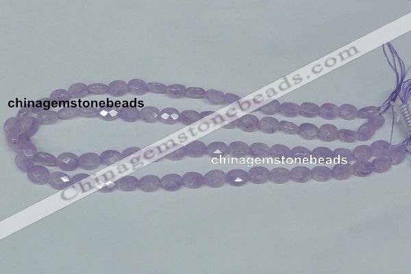 CNA453 15.5 inches 8*12mm faceted oval natural lavender amethyst beads