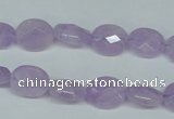 CNA454 15.5 inches 10*12mm faceted oval natural lavender amethyst beads