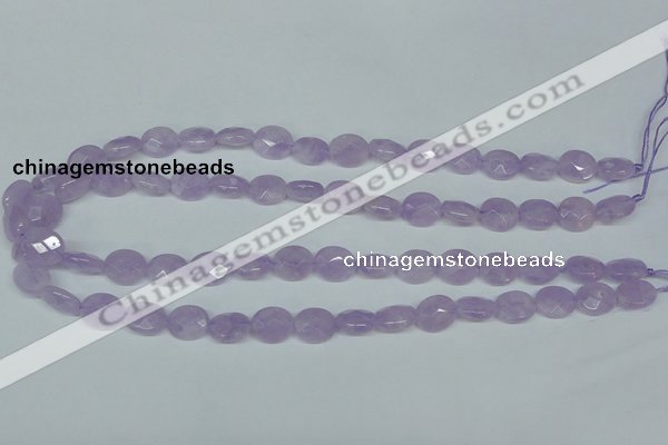 CNA454 15.5 inches 10*12mm faceted oval natural lavender amethyst beads