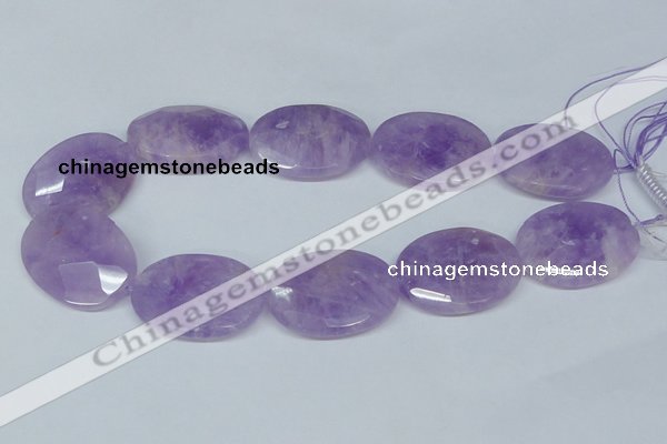 CNA461 15.5 inches 30*40mm faceted oval natural lavender amethyst beads