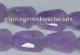 CNA463 18*25mm faceted & twisted rectangle natural lavender amethyst beads