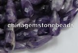 CNA47 15.5 inches 8*20mm faceted teadrop grade AB natural amethyst beads